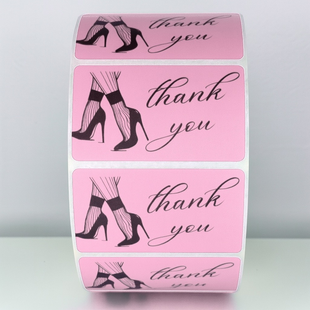 Chic Thank You Stickers - High Heels & Stockings Design Small Business Packaging - Picture 2 of 11